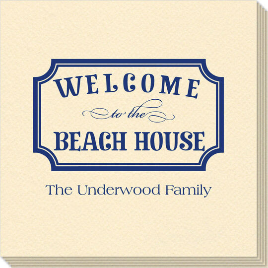 Welcome to the Beach House Sign Linen Like Napkins